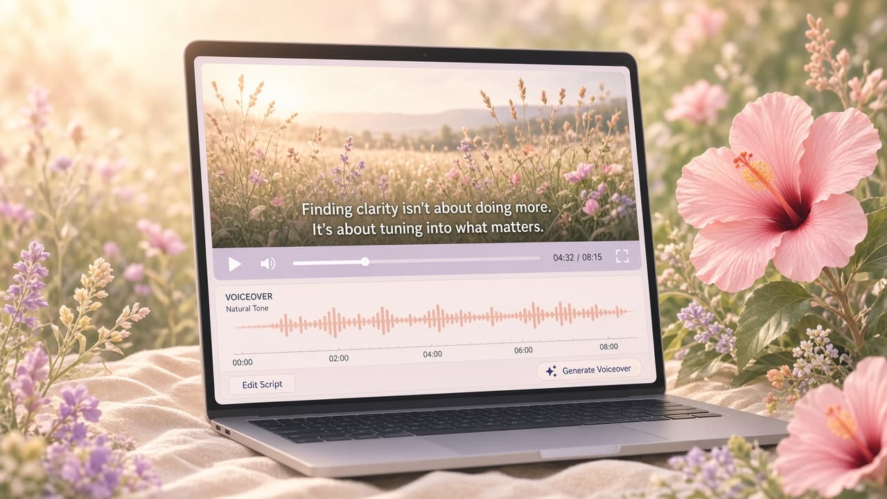 Demo video with burned-in captions and voiceover waveform