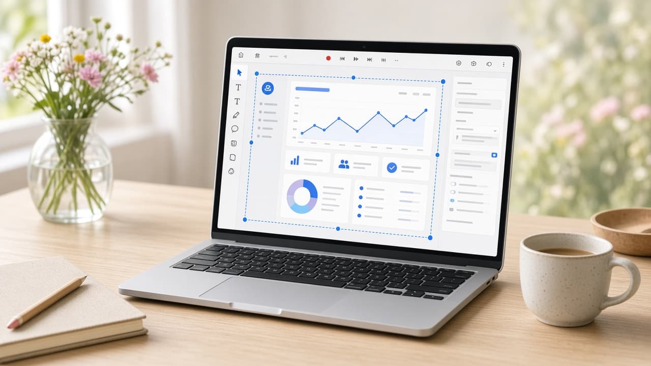 Soft auto zoom framing a SaaS control on screen